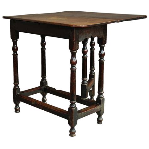 Rare Late 17th Century Oak And Ash Gateleg Side Table Of Small