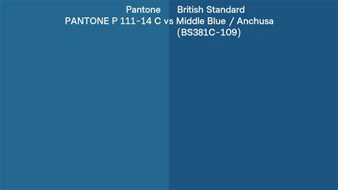 Pantone P 111 14 C Vs British Standard Middle Blue Anchusa Bs381c