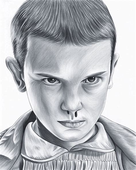 Eleven Stranger Things Drawing Sketch Drawing Skill