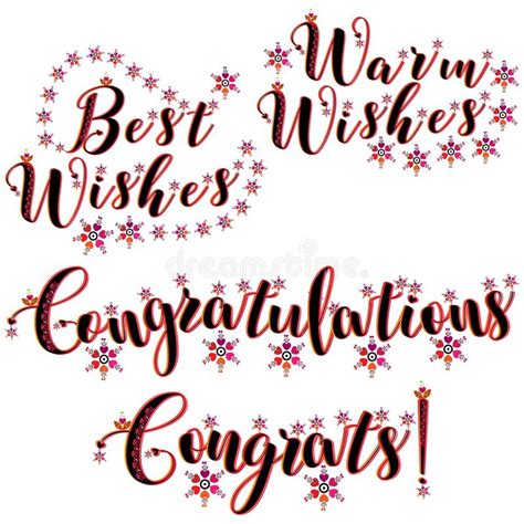 Best Wishes Warm Wishes Congratulations Congrats Wordart Set