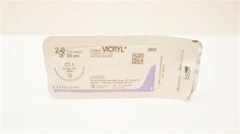 Ethicon J945 2 0 Coated Vicryl Ct 1 36mm 12c Taper 36inch Imedsales