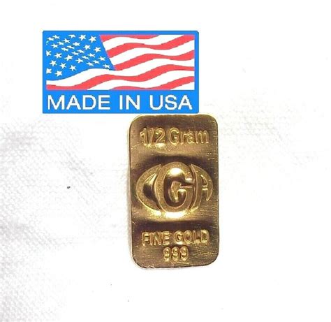 1 2 Gram Gold Bar 24k Pure Cga Premium Bullion Ingot 9999 Fine