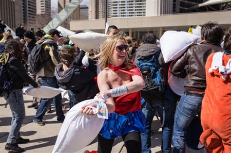 Giant Pillow Fight Brings A Little Catharsis To City Hall