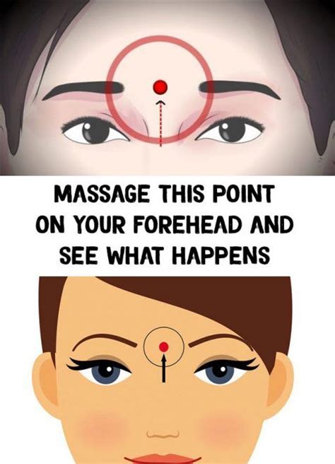 Massage This Point On Your Forehead And See What Happens Massage Forehead Tired Eyes