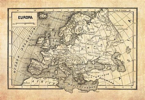 Mapa Antiguo Del Continente Europeo Stock De Ilustración Ilustración