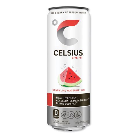 Celsius® Live Fit Fitness Drink Sparkling Watermelon 12 Oz Can 12