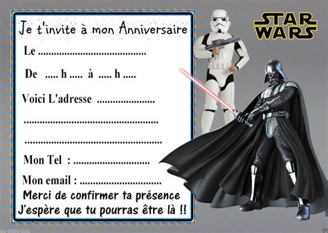 Invitation D Anniversaire Star Wars Inspirational Carte Invitation