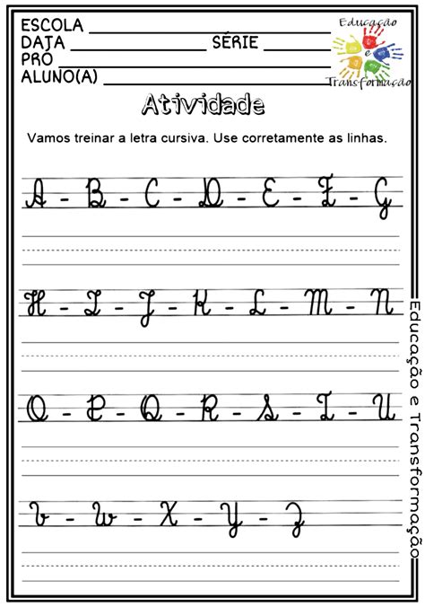 Letras Cursivas Aprenda A Escrever O Alfabeto Com Boa Caligrafia Em