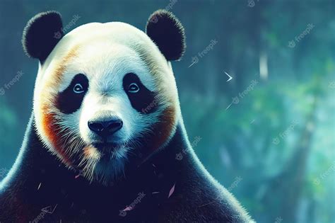 Premium Photo Panda Animal Portrait Of A Panda Digital Art Style