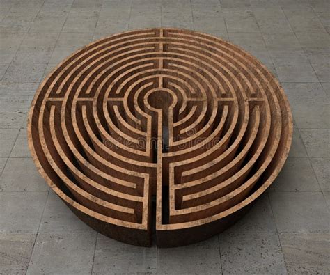 A Labyrinth In Interiors Perspective On Background Texture Stock Image