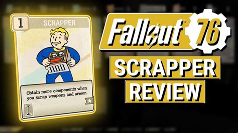 Fallout 76 How Good Is Scrapper Perk Card Review Youtube