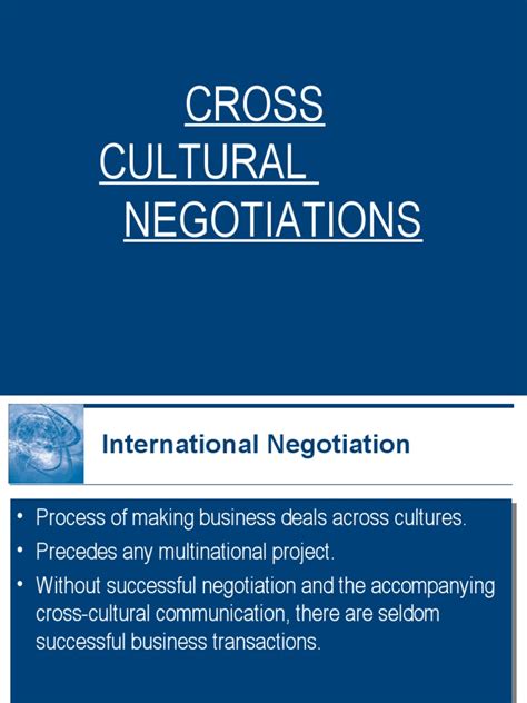 Cross Cultural Negotiations Pdf Negotiation Cognition