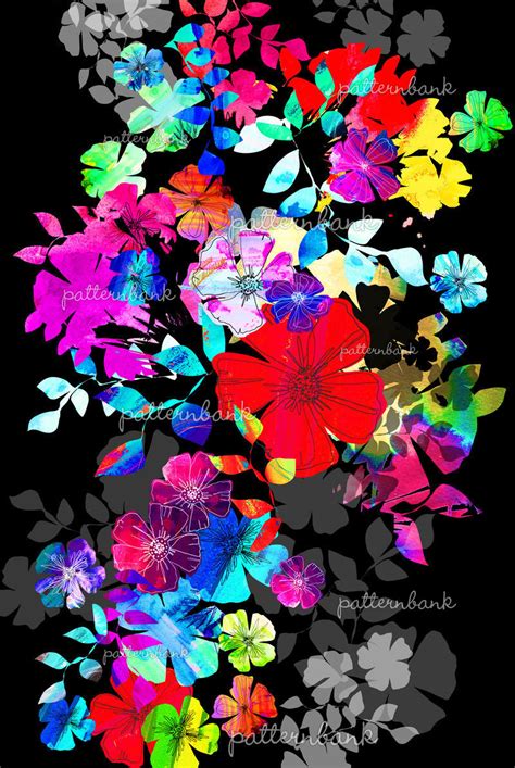 Colourful Vibrant Floral Watercolour And Digital By Wanderlust