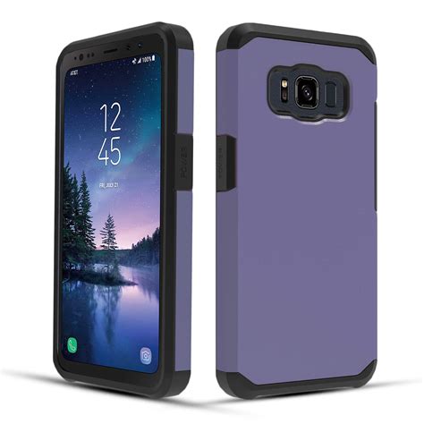 Galaxy S8 Active Case Slim Fit Dual Layer Shockproof Case For Samsung Galaxy S8 Active Purple