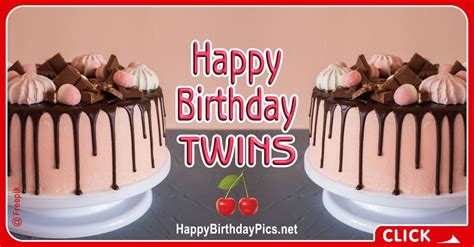 Happy Birthday With Twin Cakes Happy Birthday