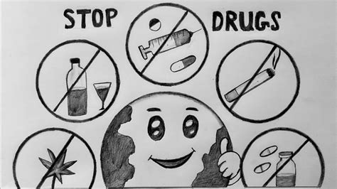 International Day Against Drug Abuse Drawing Drug Day Drawing How To