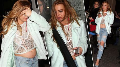 Loopy In London Lindsay Lohan Looks Like A Hot Mess Bares Midriff In 9 Shocking Photos After