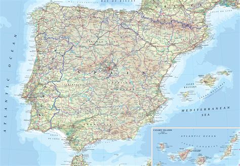Mapa De Carreteras De España Y Portugal Mapa De Rios