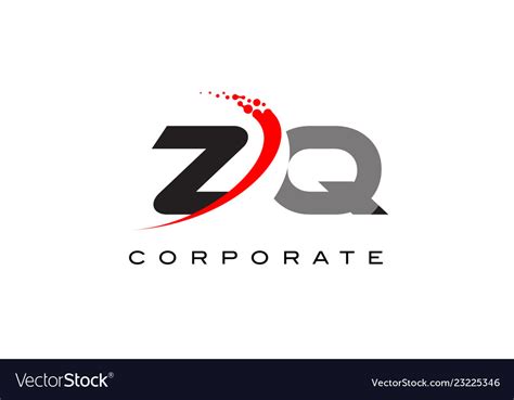 Zq Modern Letter Logo Design With Swoosh Vector Image