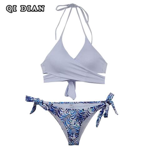 Qi Dian Bikini Multi Rope Cross Swimwear Women Brazilian Bikini Set Sexiezpicz Web Porn