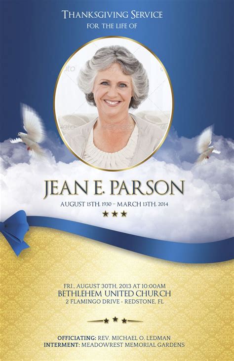 Printable Funeral Program Covers All In One Photos