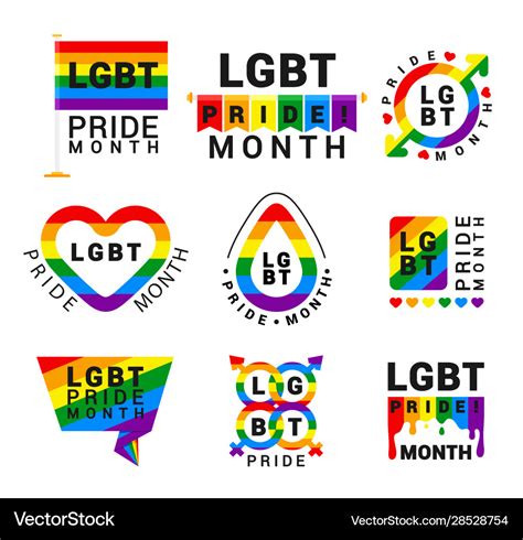 lgbt pride movement flat logos set royalty free vector image