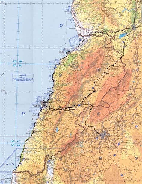 Detailed topographical map of Lebanon. Lebanon detailed ...