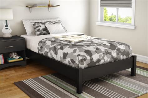South Shore Step One Twin Platform Bed 39 In Pure Black By Oj