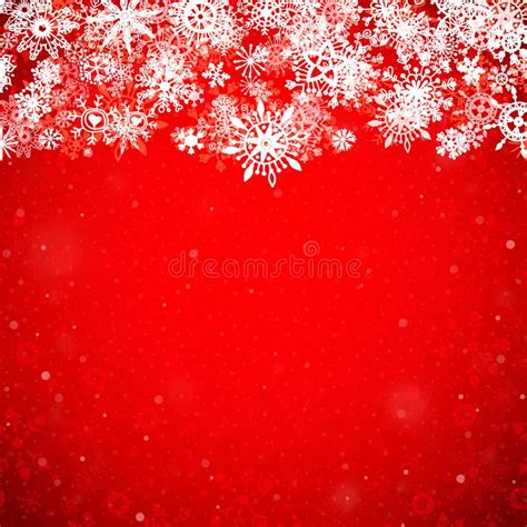 Christmas Snowflake Snow Stars Red Background Stock Vector