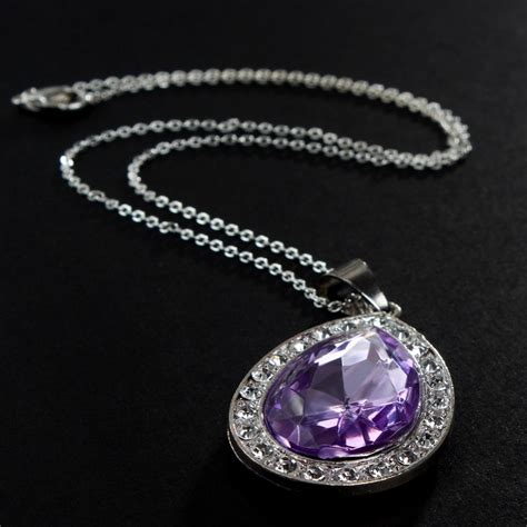 Sofias Amulet Princess Necklace Purple Rhinestone Deep