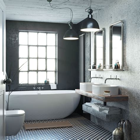 Get The Look Soft Industrial Industrial Style Bathroom Industrial