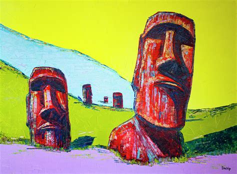 Chile Moai Through Eternity Painting By Natalia Shchipakina Pixels