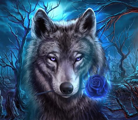 1920x1080px 1080p Free Download Wolf Blue Eyes Rose Flower Hd