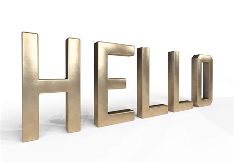 3d Decor Object Hello Text Cgtrader