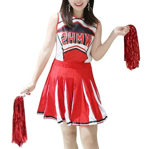 Ladies Glee Cheerleader School Girl Fancy Dress Uniform Party Costume