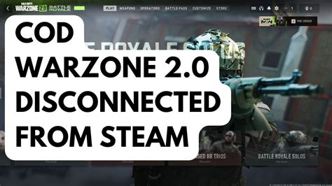 How To Fix Call Of Duty Warzone 20 Disconnected From Steam Youtube