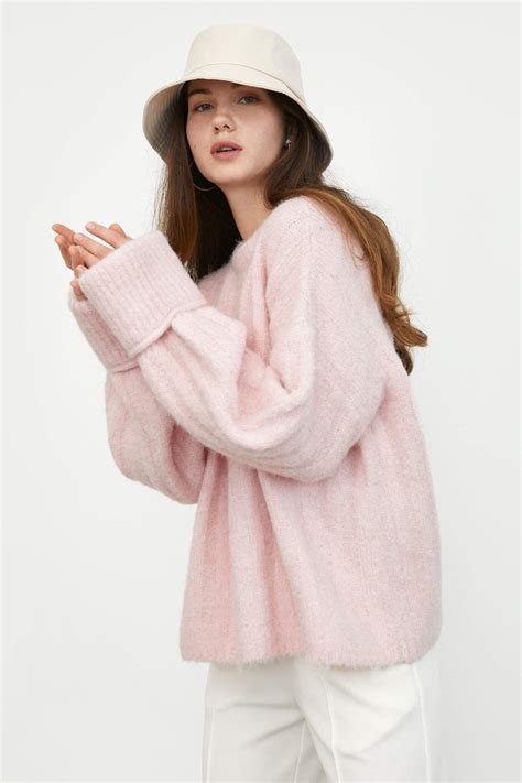 Cozy Light Pink Ribbed Sweater Pink Ribbed Sweater Fashion Inspo