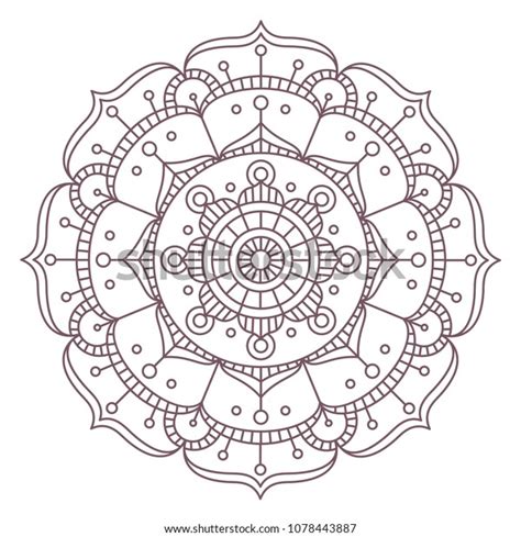 Circular Intricate Mandala Design Coloring Stock Vector Royalty Free