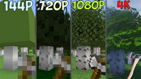 How Minecraft Is Played In Different Quality 144p Vs 720p Vs 1080p Vs