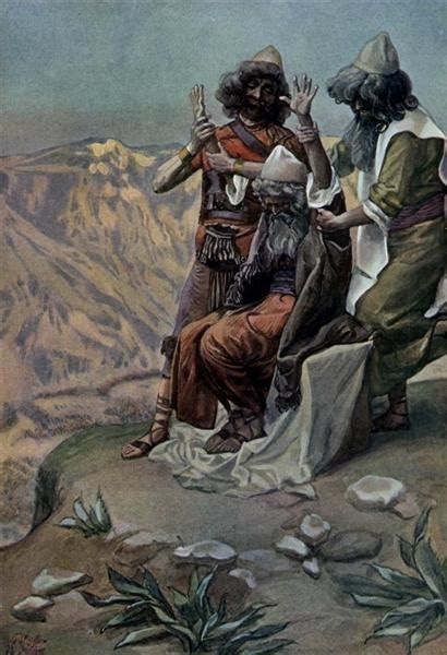 Moses On The Mountain During The Battle As In Exodus James Tissot