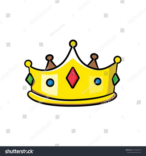 King Crown Drawing Style Isolated Vector Stock Vector Royalty Free