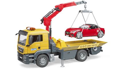 Bruder Man Tgs Tow Truck With Bruder Roadster Lands Module Toy Model