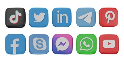 Social Media Icons On Transparent Background Instagram Facebook