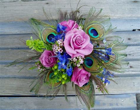 Peacock Feather Wedding Bouquets And Floralflower Arrangements How