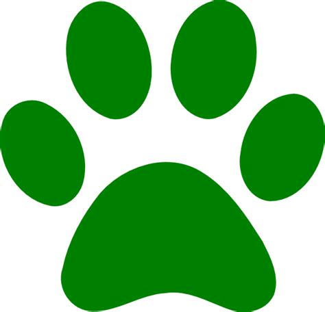 Green Paw Clip Art At Vector Clip Art Online