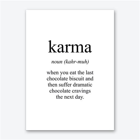 Karma Meaning Print Art Print Fast Shipping Fy
