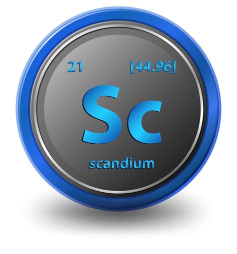 Scandium Chemical Element Chemical Symbol With Atomic Number And Atomic Mass Vector