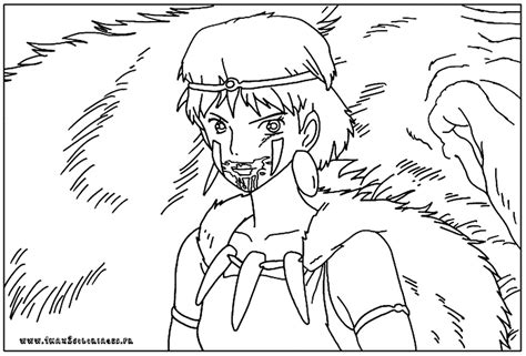 Princess Mononoke Coloring Pages Sketch Coloring Page