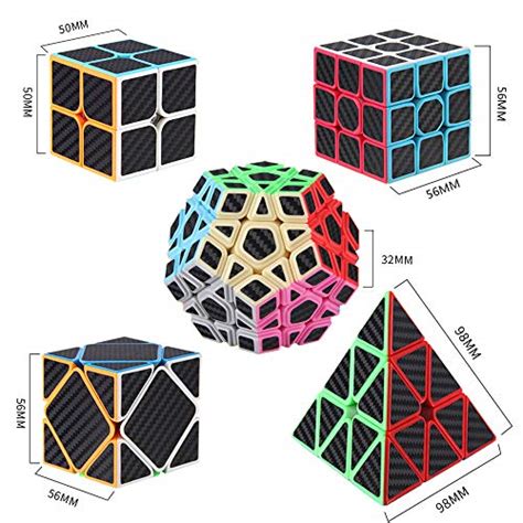 Roxenda Speed Cubes 5 Pack Speed Cube Set 2x2x2 3x3x3 Megaminx