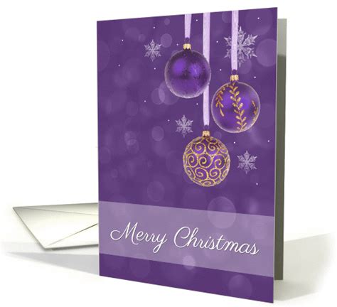 Purple Ornament Merry Christmas Card 1304920